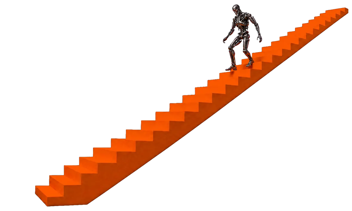 Endoesqueleto descendiendo una escalera